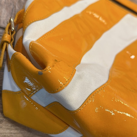 Dooney & Bourke orange white zebra canvas Hobo bag - Picture 4 of 11